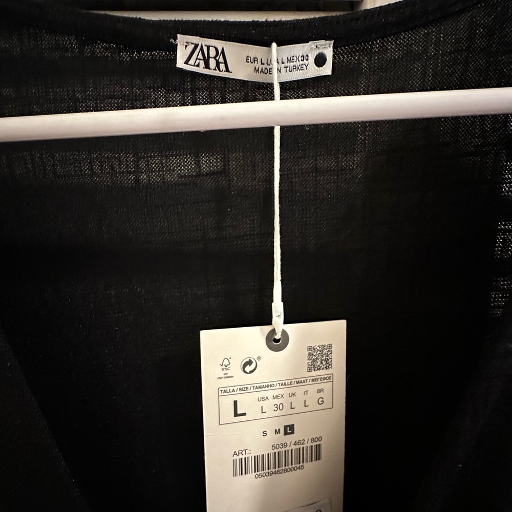 Zara Black Linen Beach Cover